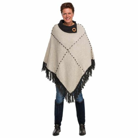 Poncho-ecru