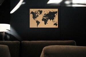 Kurk Prikbord wereldkaart print
