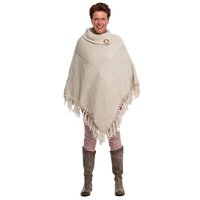 Poncho handgemaakt ecru Oliviera