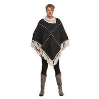 Poncho Grijs met Ecru Braga